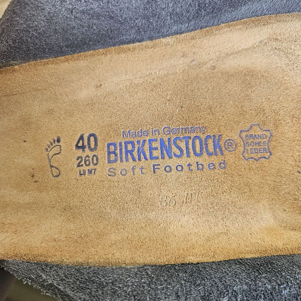 Birkenstock Zurich Sandals EU 40 Regular New Navy Blue Soft Footed Suede Slides - Picture 11 of 13